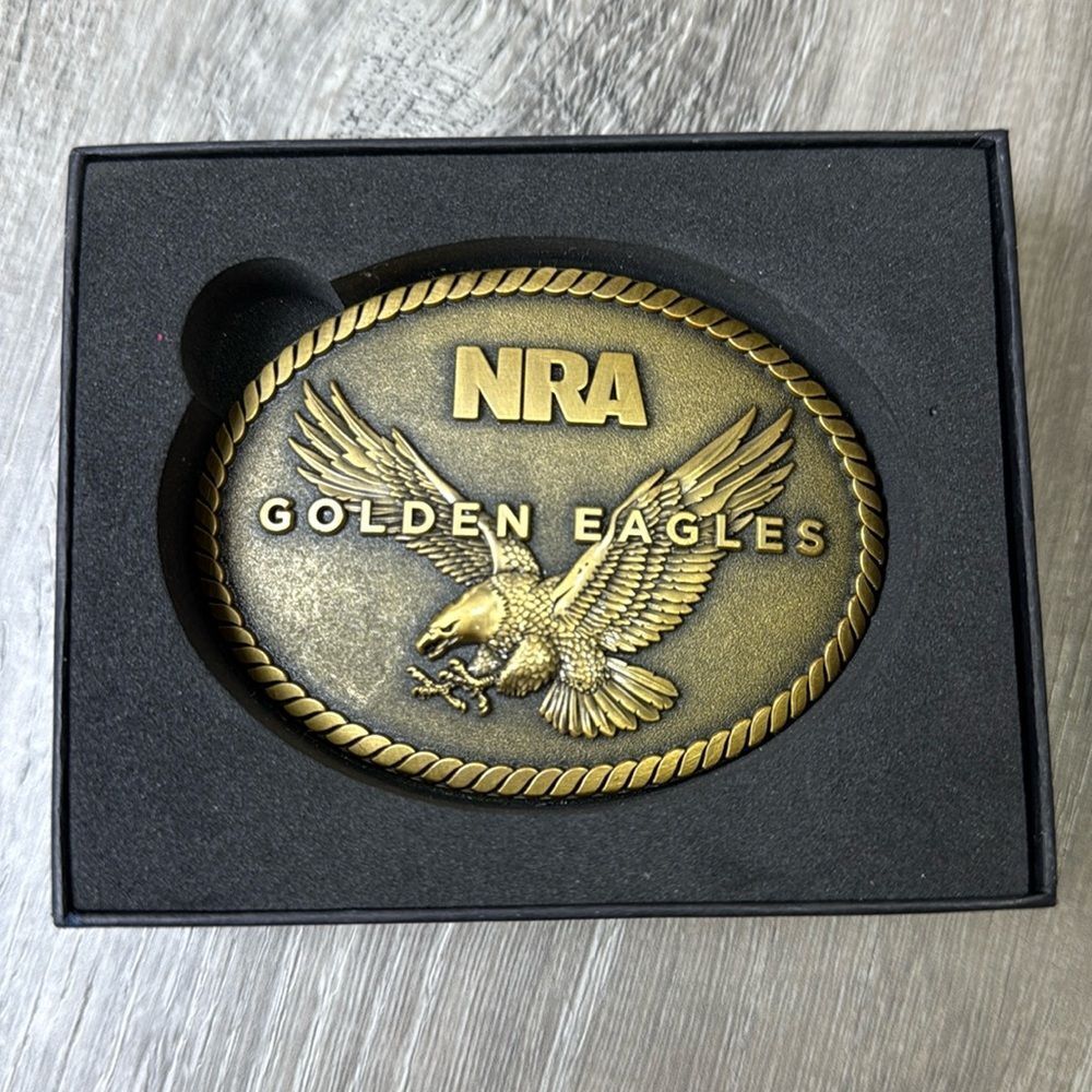 NRA Golden Eagle 2014 commemorative belt buckle